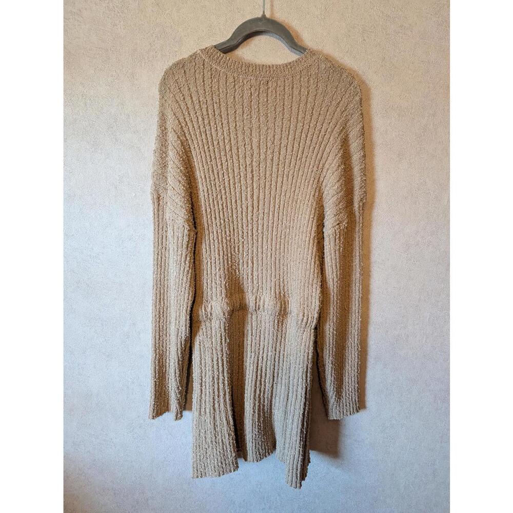 LULUS brown slugged cotton long sleeve mini dress nwt sz L - Picture 7 of 7